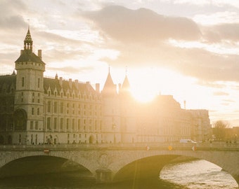 Paris Seine River At Sunset Photography Fine Art Print