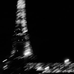 Paris Eiffel Tower at Night Sparkling in Black & White Photography Fine Art Print