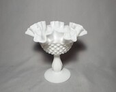 6 quot Fenton Hobnail Milk Glass Footed Bowl