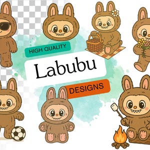 Labubu-inspired cliparts - png SVG pdf, cute cartoon characters for crafting, plotting & designing, DIY fan articles, gift ideas