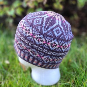 Genuine Fair Isle Hat #black/blue/green/pink