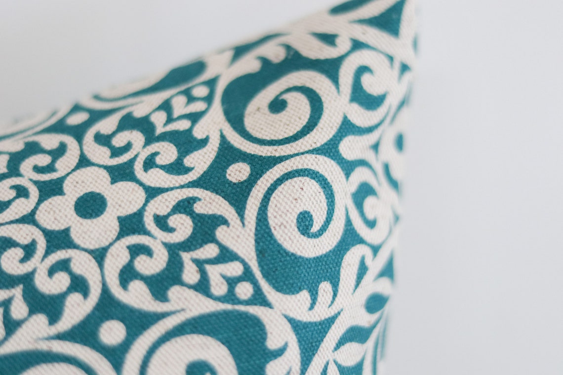 Teal Pillow Cover // Decorative Pillow Cover // Modern Pillow Etsy