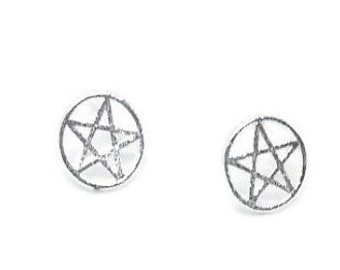 Genuine Sterling Silver Pentagram Post Earrings comes in earring box