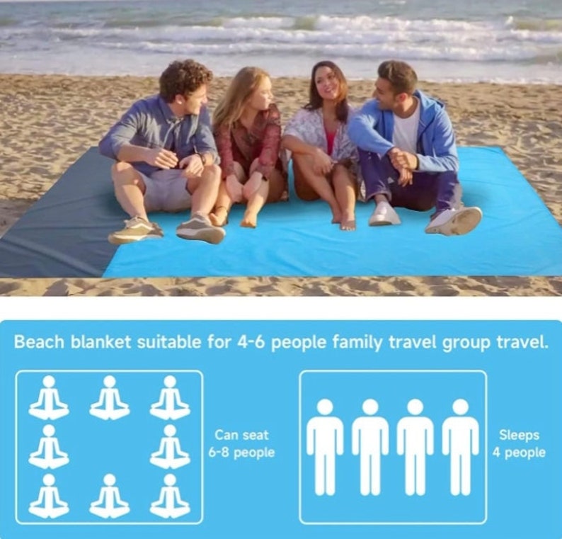 Extralarge Beach Mat Picnic Blanket Sand Free Waterproof & Etsy