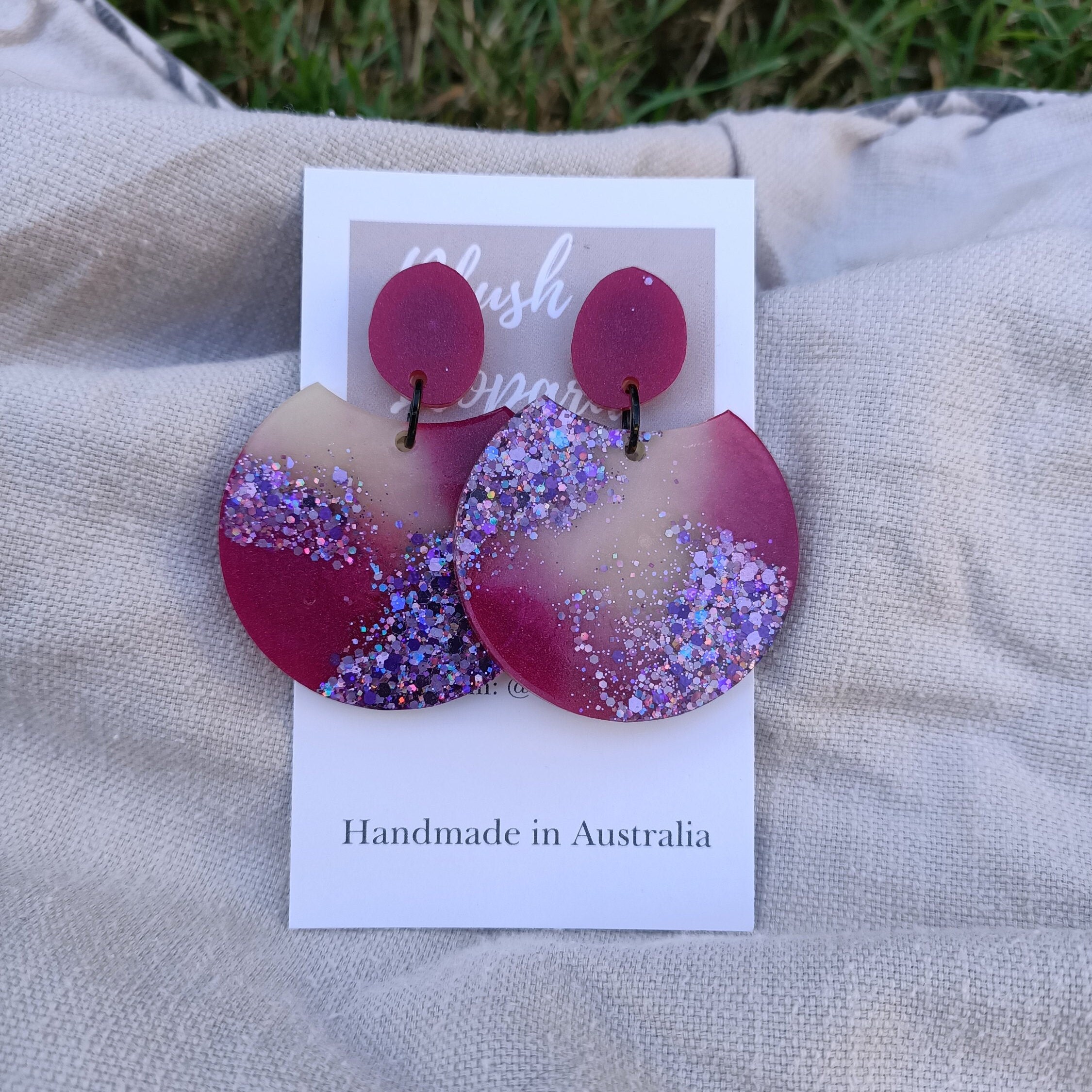 Resin earrings Statement earrings Dangle earrings Resin Etsy