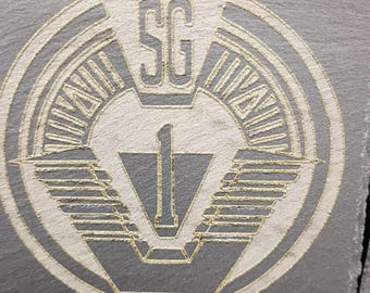Stargate laser engraved Slate Coasters