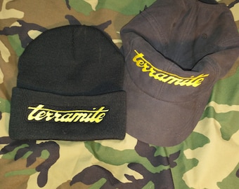 Terramite Beanie: Black Knit, Fleece Lined