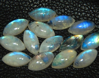 Natural Rainbow Moonstone CABOCHON Multifire wholesale Rainbow Moonstone Gemstone Lot 7x14 MM AA Grade Quality Moonstone Stone lot