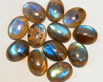 Pierre précieuse de labradorite bleue de qualité AAA, prix de gros, 114,75 carats, cabochons de labradorite bleue naturelle, faits à la main et polis à la main