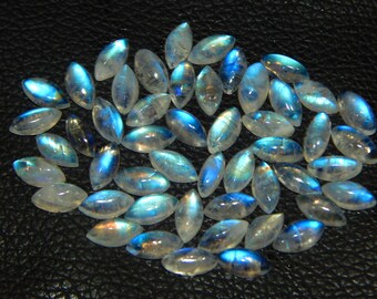 Natural Rainbow Moonstone CABOCHON Multifire wholesale Rainbow Moonstone Gemstone Lot 5x10 MM AA Grade Quality Moonstone Stone lot