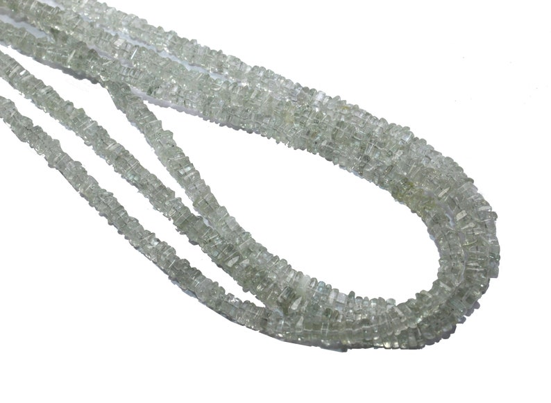 Natural Green Amethyst Flat Square Smooth Beads~~4mm-~~Natural Semiprecious Gemstone Flat Heishi Beads~~16 Inch