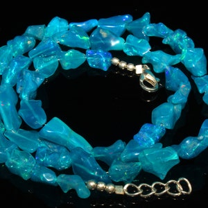 AAA Grade Ethiopian Opal Beads, 87.60 Cts Ethiopian Opal Smooth Beads, Welo Opal, Fire Opal,  October Birthstone Blue Opal Beads