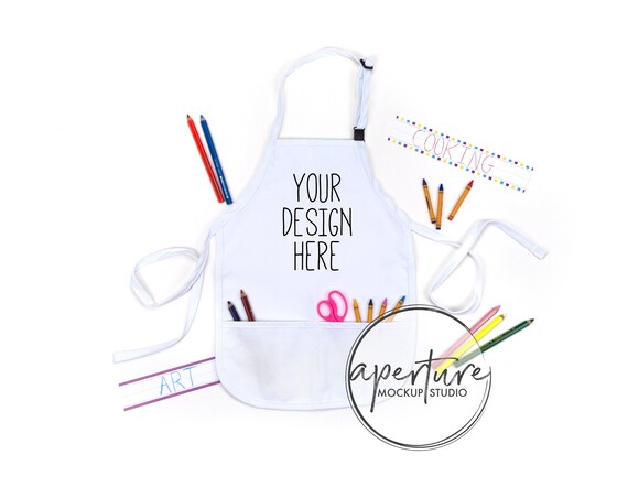 Kids Apron Mockup Children S Apron Mock Up Flat Lay Etsy