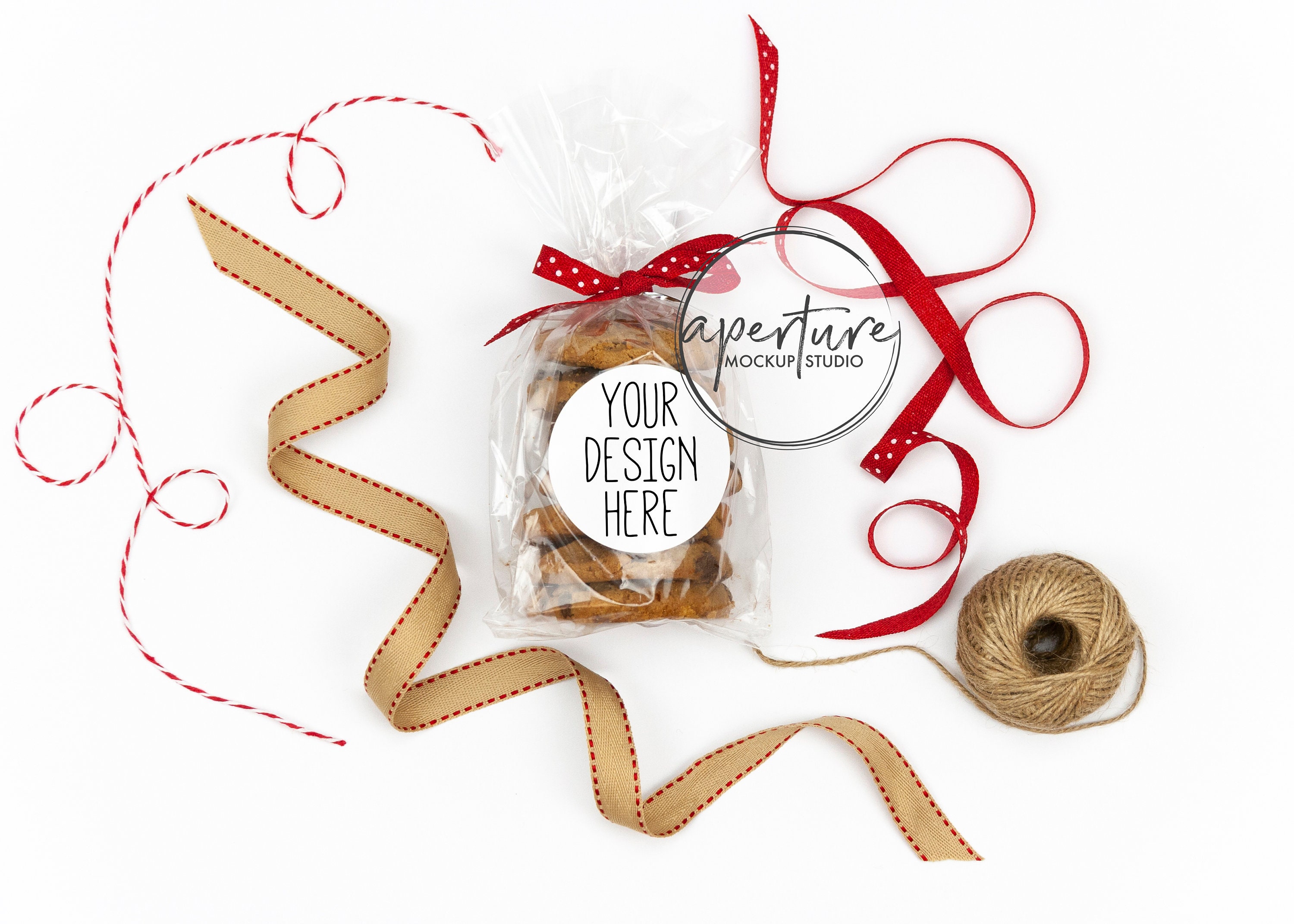 Download Christmas Label Mockup 2 5 Round Sticker Mockup Favor Etsy