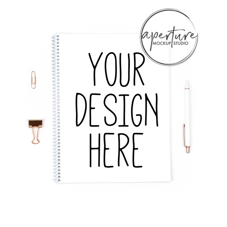8.5x11 Spiral Notebook Mockup White Coil Bound Notebook Mock Etsy