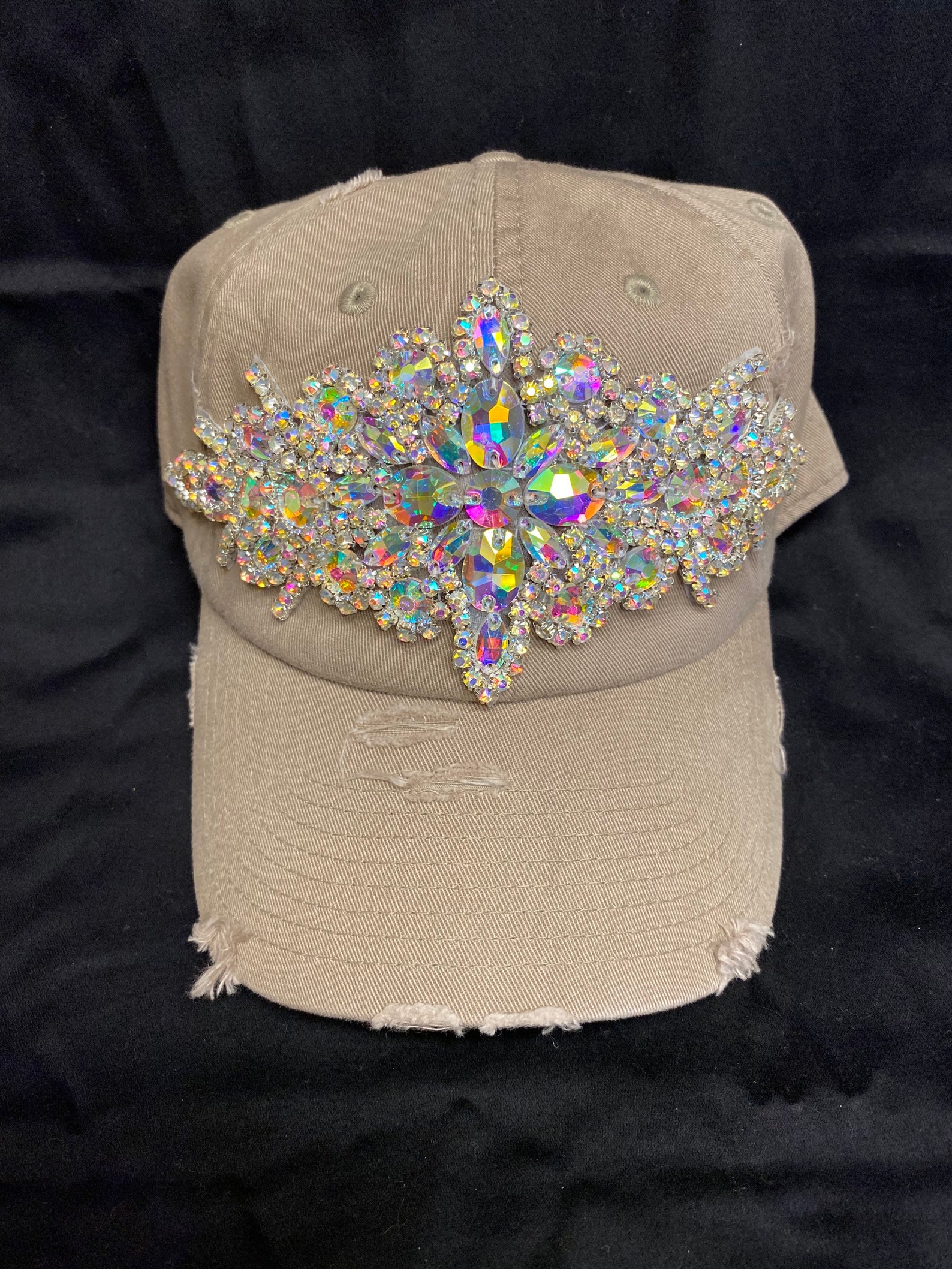 Khaki Rhinestone Hat - Etsy