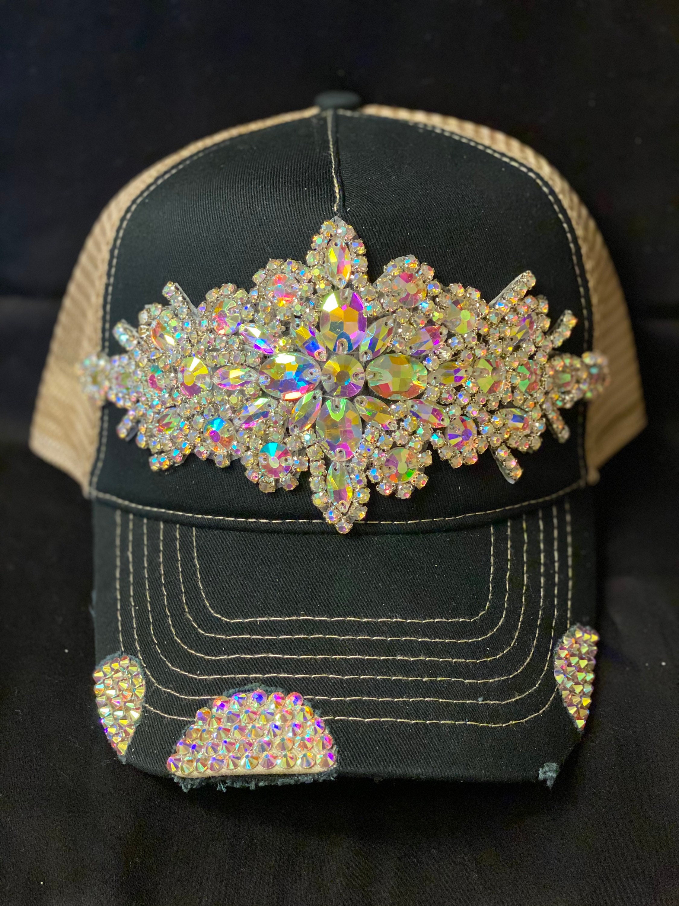 Rhinestone Trucker Hat - Etsy