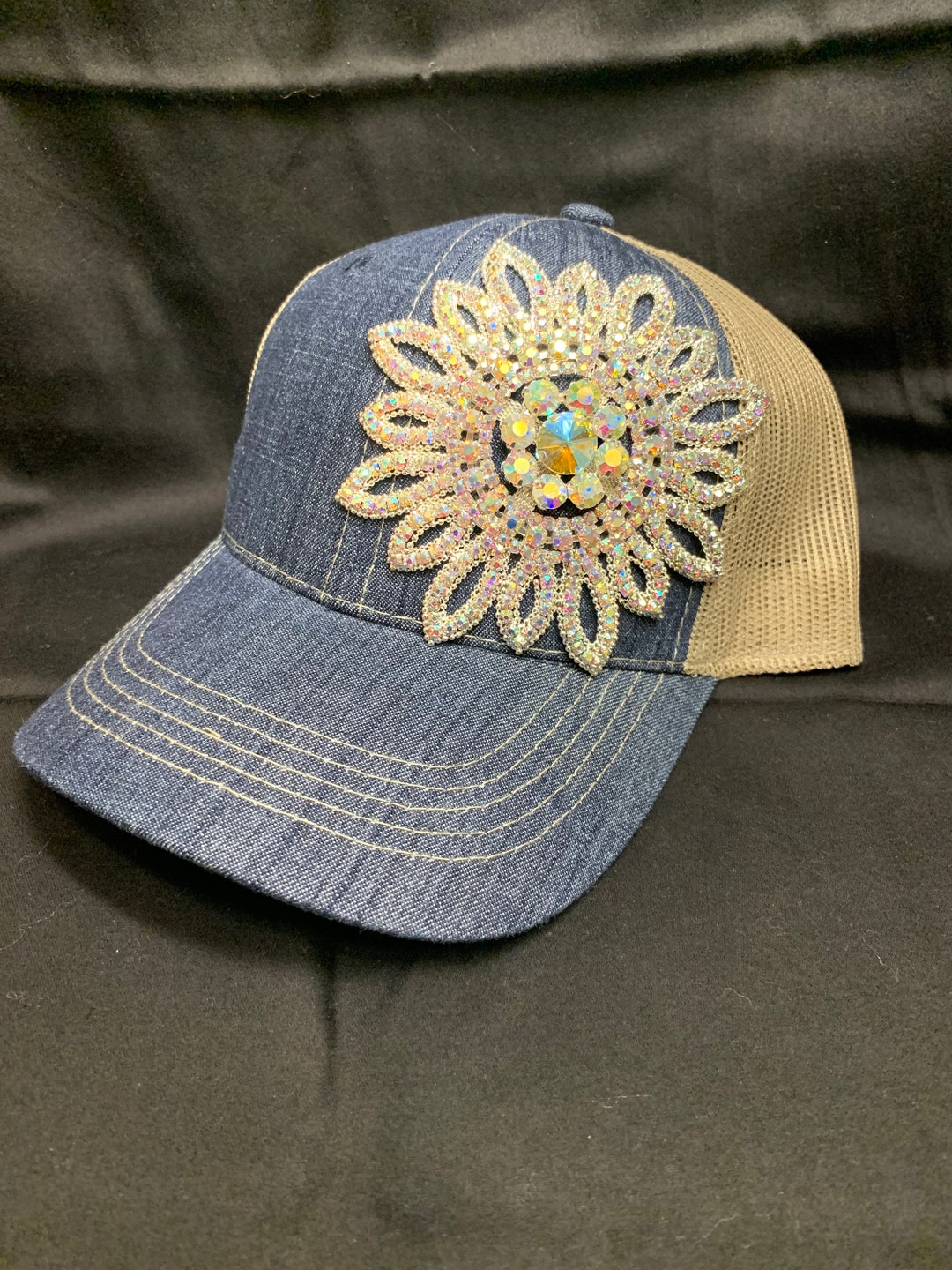 Jean Rhinestone Trucker Hat - Etsy