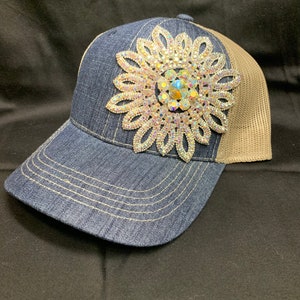 Jean Rhinestone Trucker Hat