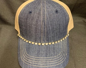 Denim Strass Trucker Hut