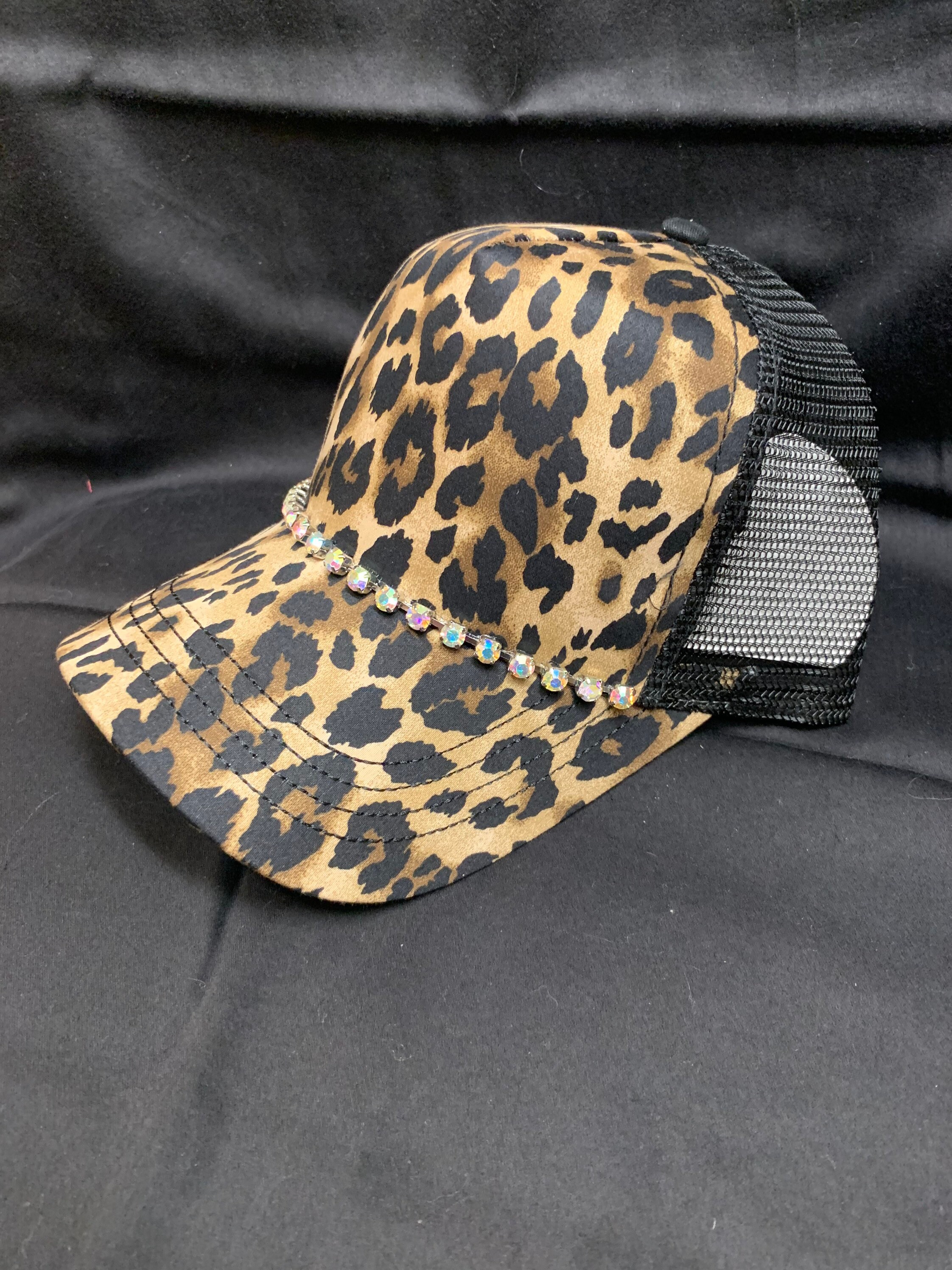 Cheetha sequin hat ya ya hat store Blue LED Leopard Print Sequin Fedora – Windy City Novelties main image 4