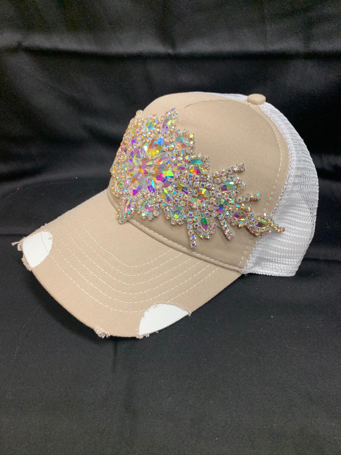 Tan Rhinestone Trucker Hat - Etsy