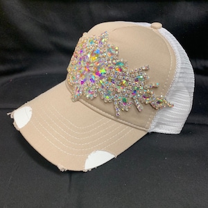 Tan Rhinestone Trucker Hat - Etsy