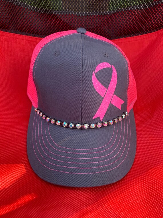 Breast Cancer Awareness Rhinestone Trucker Hat - Etsy display picture 3