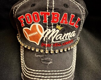 Football Mama Rhinestone Hat