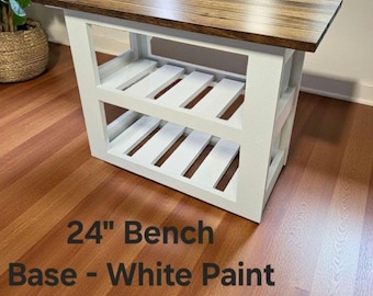 Handmade Entry Bench with Shoe Storage: Puritan Pine Top, 2 Shelves customizable