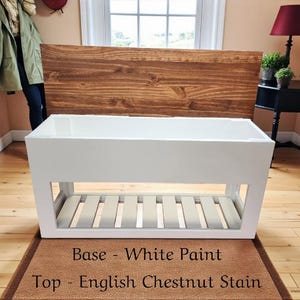 Handmade Entryway Bench: 36&quot; Hinged Top Storage & Shoe Shelf