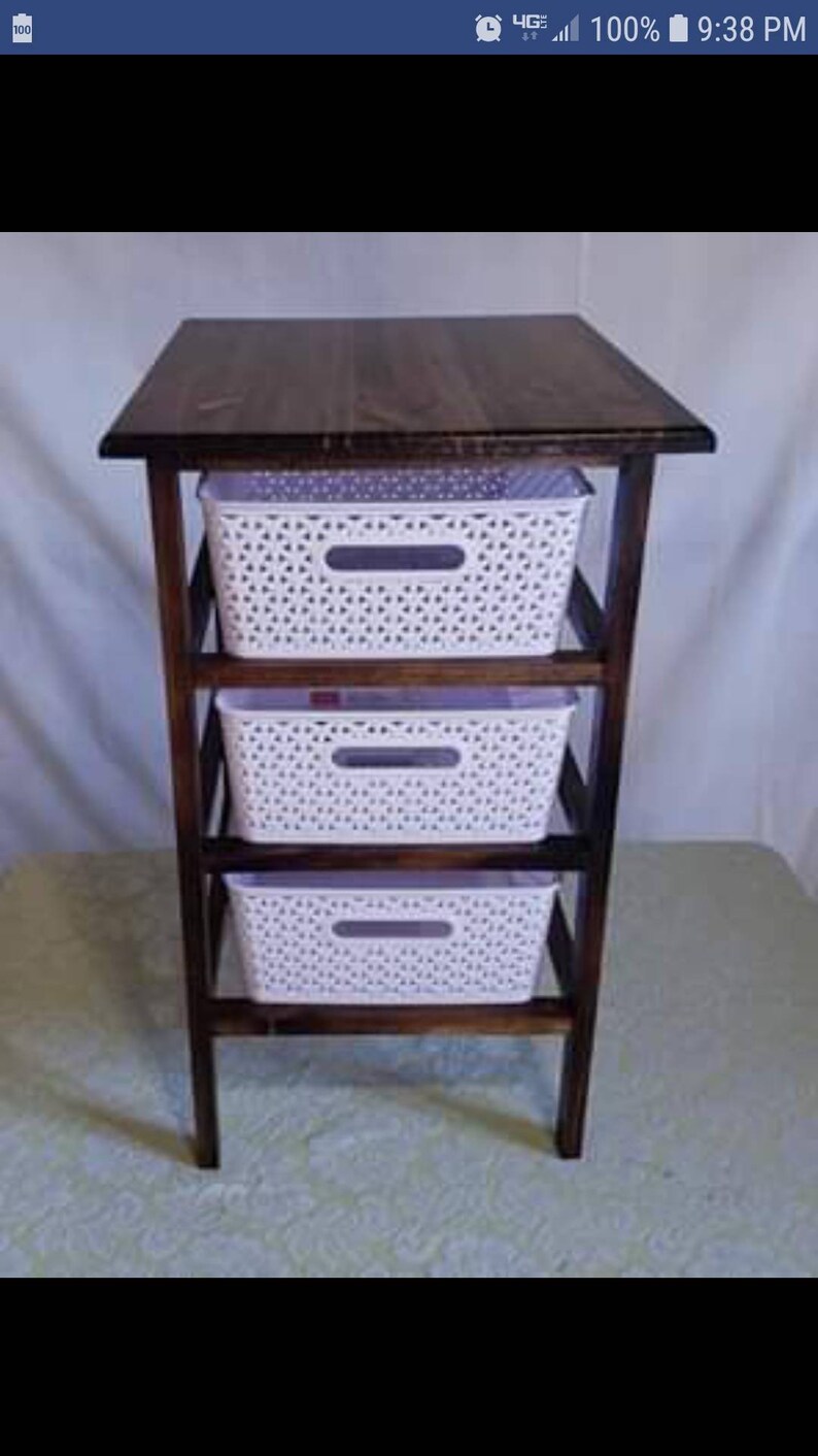 Handmade 3 Bin Storage Stand With Dark Walnut Minwax Stain Etsy