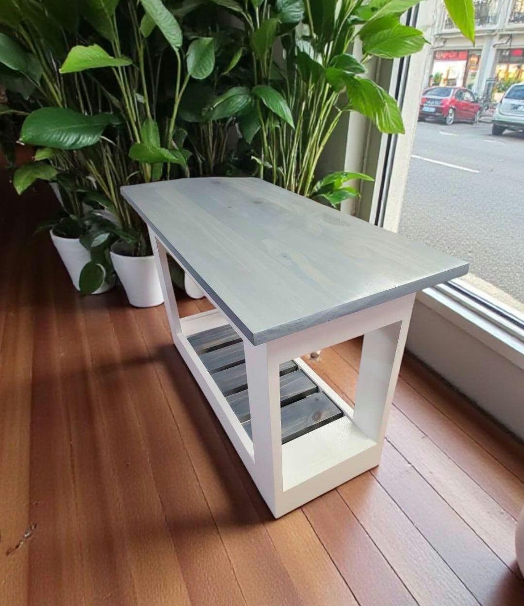 Handmade Entry Bench With Shoe Shelf: Custom Stain Colors, 24-inch - Etsy