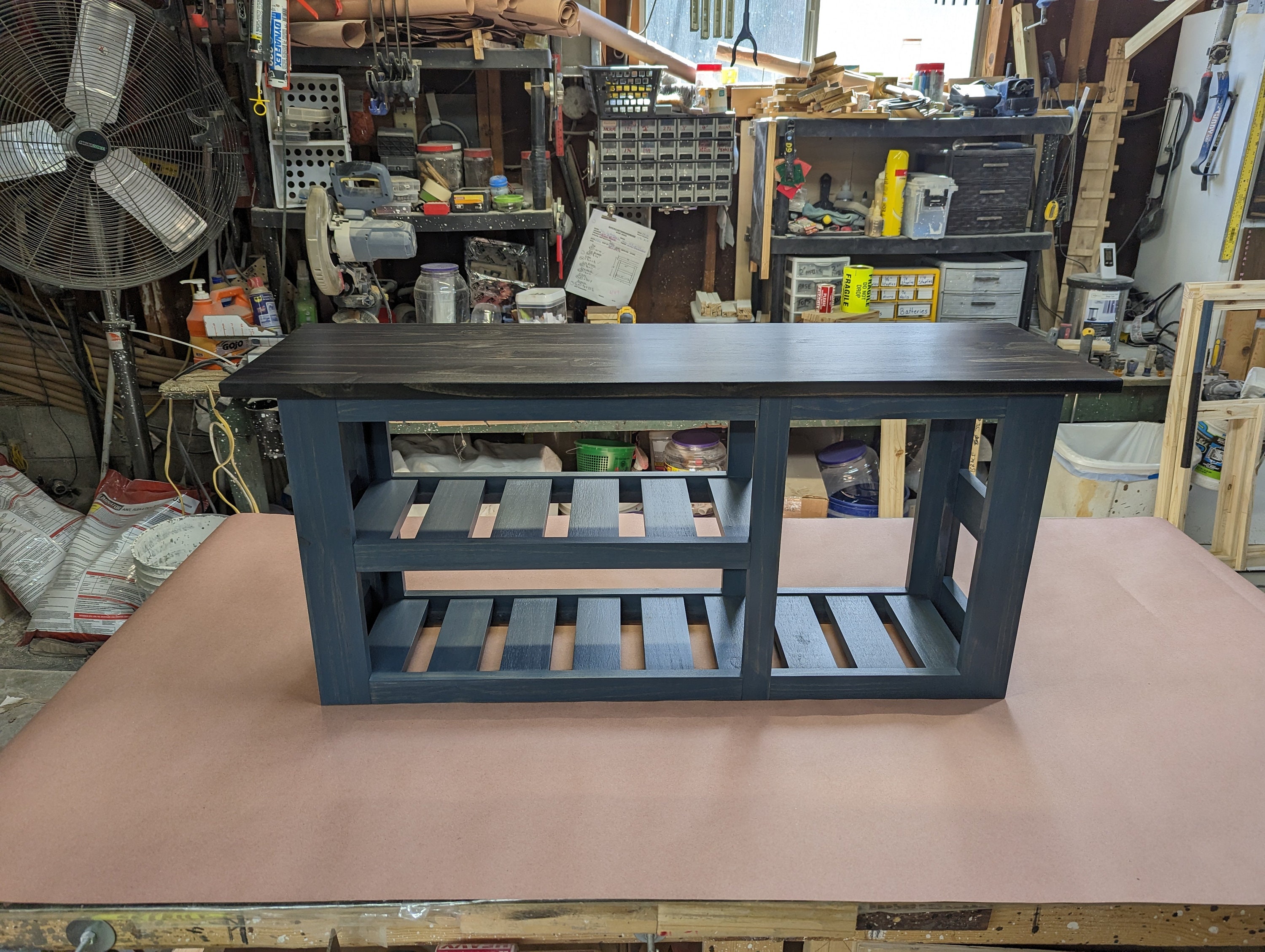 Handmade 40-Inch Entryway Bench with Shoe and boot Storage