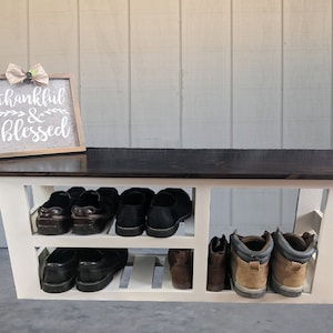 40 Inch Entryway Bench with Shoe and Boot Storage