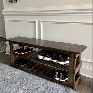 Handmade Custom Entry Bench and Shoe Holder With 2 Shelves ...