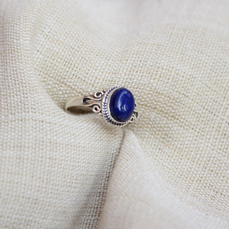 gift for her dainty jewelry Sterling Silver ring golden flakes natural lapis Lazuli Lapis lazuli ring wedding jewelry stackable rings