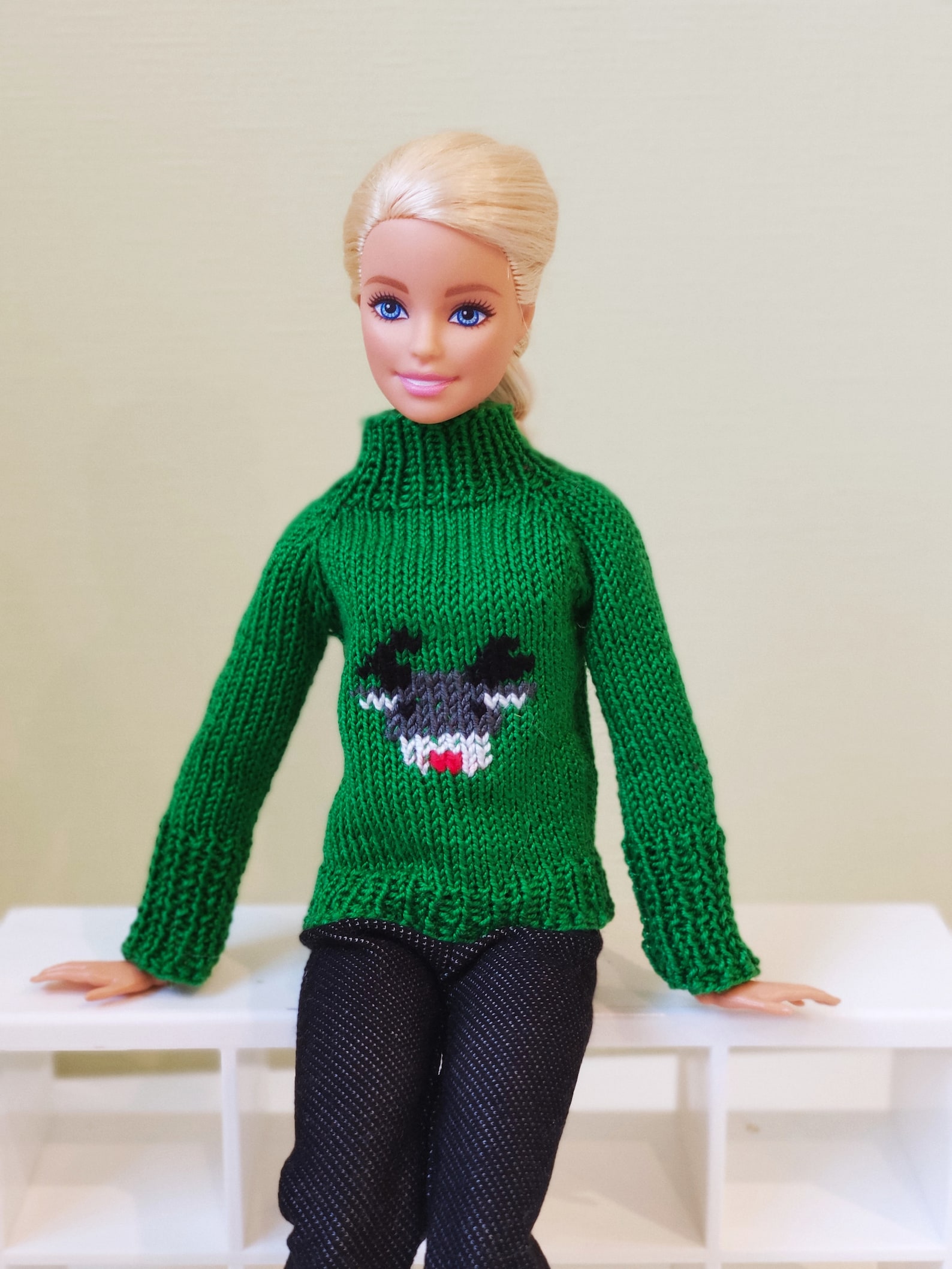 Sweater for Barbie doll. Clothes for 12 inches dolls. Knitted Etsy