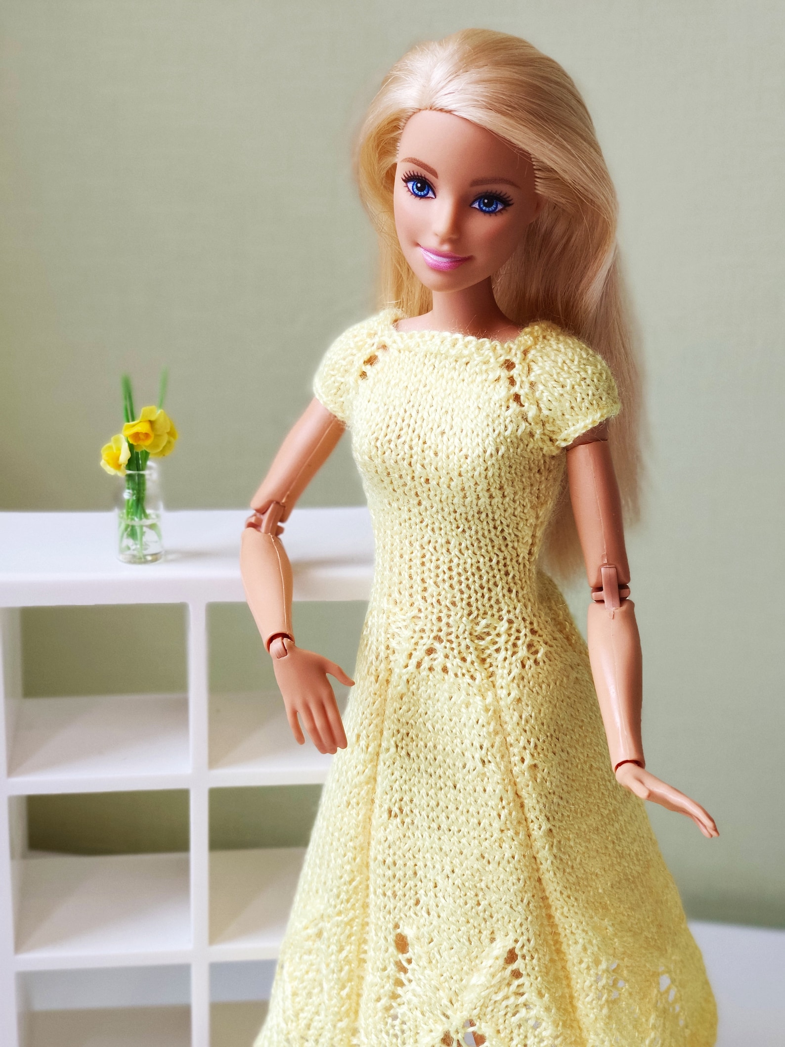 PDF Doll Clothes Knitting Pattern. Knitted dress for Barbie. Etsy