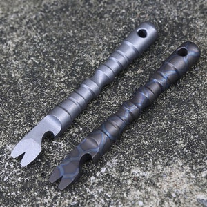 Titanium Pocket Prybar, Pocket Tool, EDC Titanium, Titanium Crowbar ...