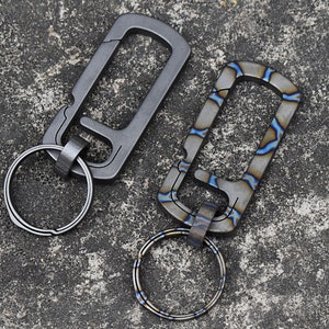 KM17SW Titanium EDC Carabiner Keychain Clip with D Ring