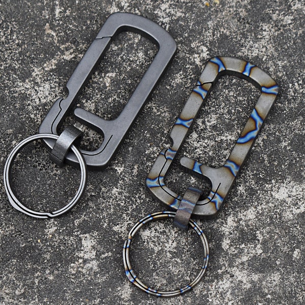 Titanium Carabiner Keychain | Ultralight Everyday Carry Anti-Lost | Heavy Duty Quick Release Clip, Key Organizer