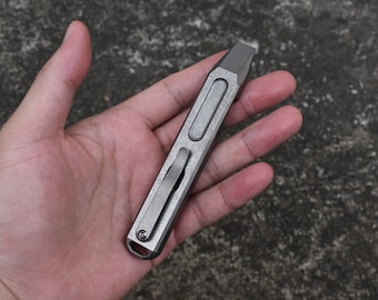 Titanium Pocket Prybar, Stonewashed EDC Multi Tool, Bottle Opener
