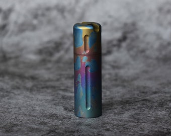 Titanium Waterproof Keychain Pill Case Container Capsule Stash Keyring Key Pill Box