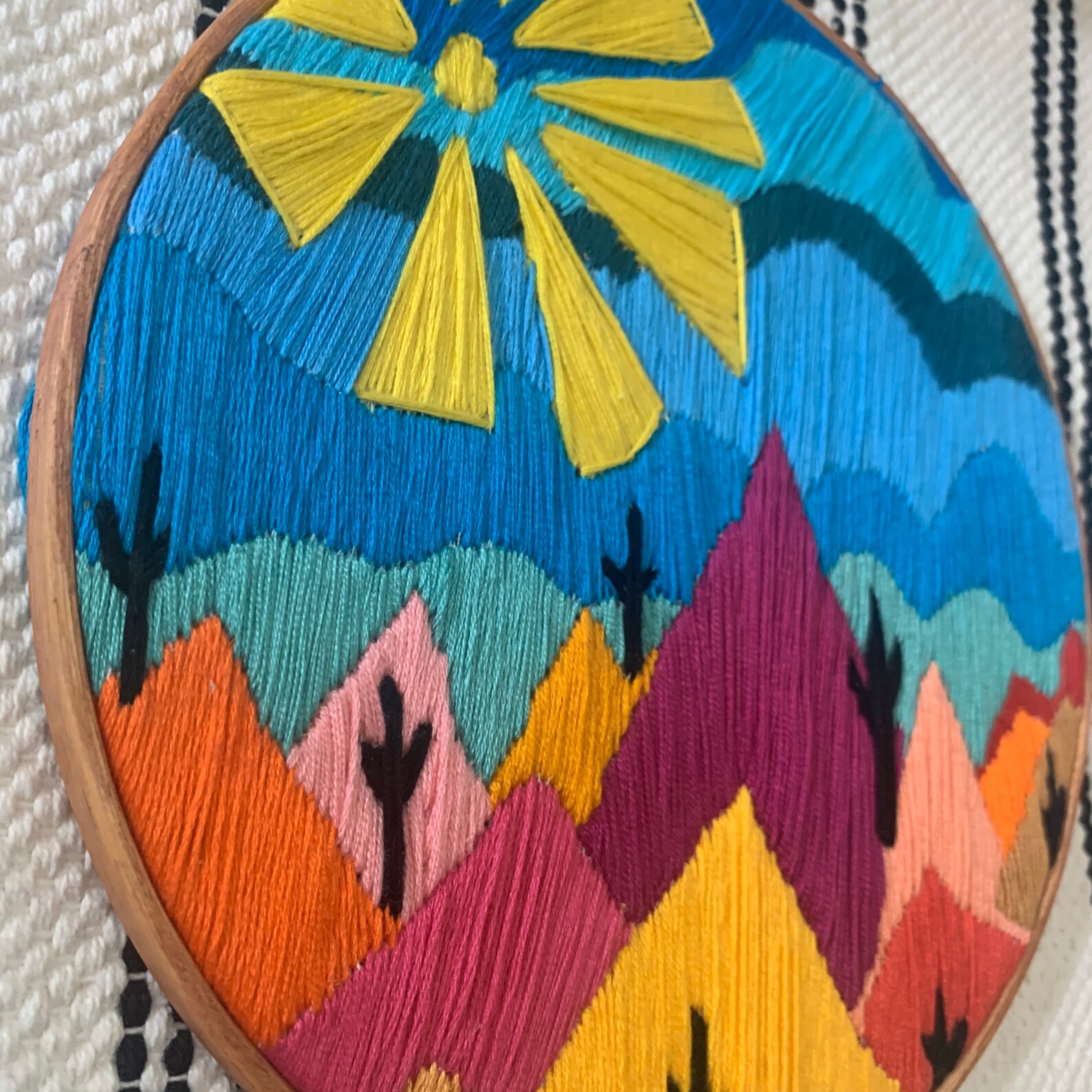 Beautiful Arizona Inspired Embroidery Art Mountain Embroidery Etsy