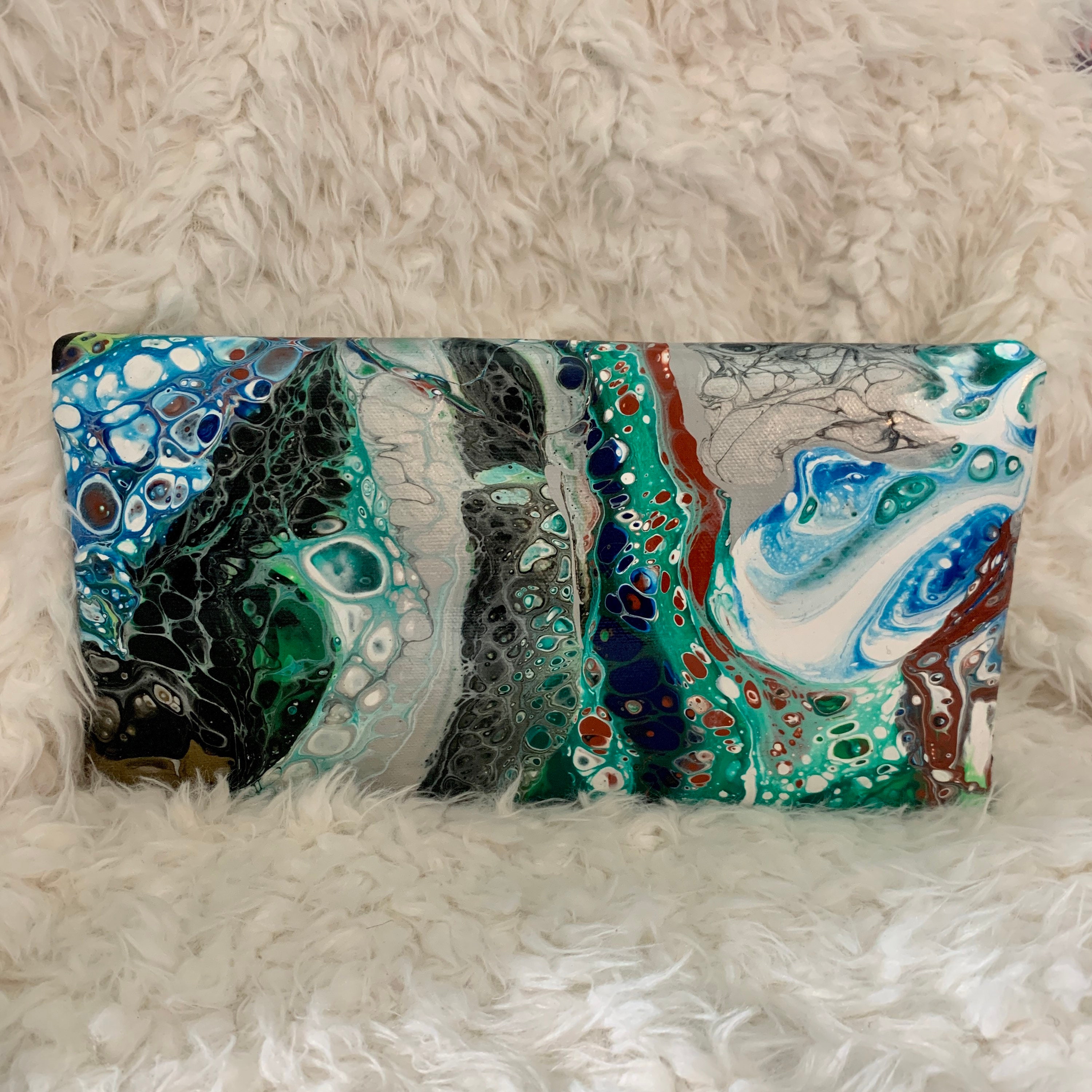 Colorful Handbag. Acrylic Paint Poured Original Art Etsy UK