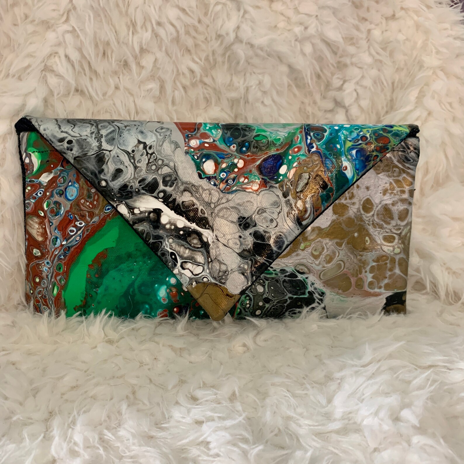 Colorful Handbag. Acrylic Paint Poured Original Art Etsy UK
