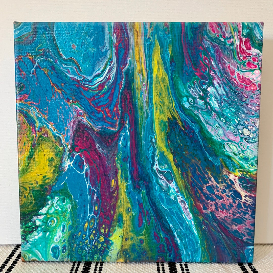 341) Acrylic pour painting  Easy beginners dip technique / #StayHome and  paint #WithMe 