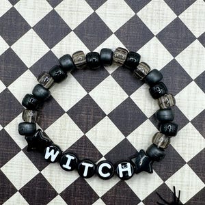 Bracelet extensible sorcière EMO, bracelet de perles gothique Kandi, bracelet de perles pour adulte, bracelet VSCO, bracelet emo Kandi