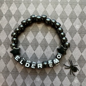 ELDER EMO Stretch Bracelet Goth Kandi Inspired Bead Bracelet Adult Pony Bead Bracelet VSCO Bracelet Emo Bracelet Kandi Scene Rave
